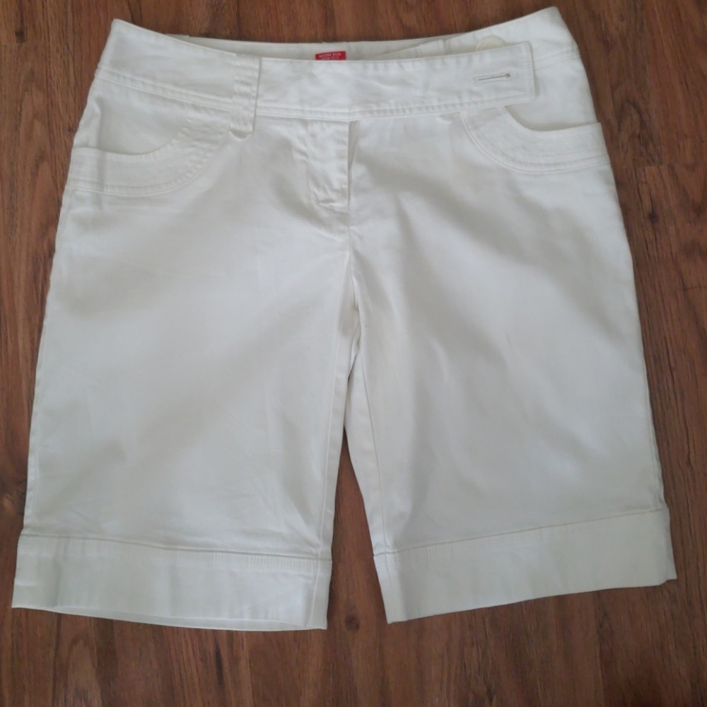 white Bermuda shorts